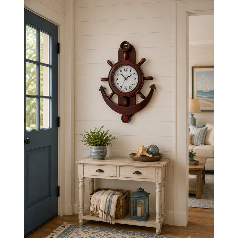 Horloge murale Anchor and Ships Wheel