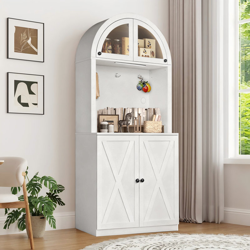 Armoire de rangement en bois 71 po, Blanc