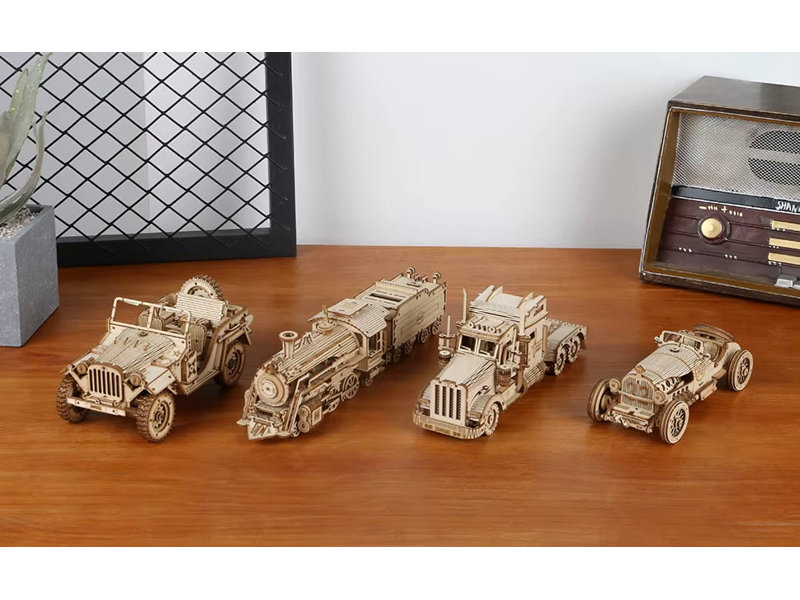 Rokr 3D DIY Wooden Puzzle Model Kits - Army Jeep Montessori Educational Toy Kit For Adults