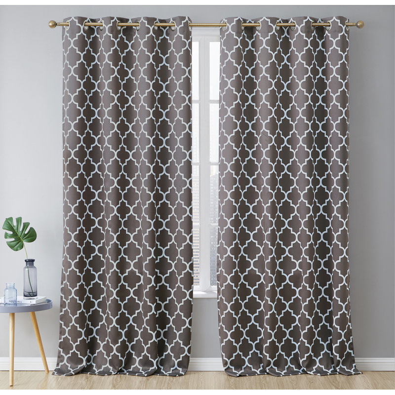 Alexuis Blackout Curtain Pair, Gray, 52" W x 108" L