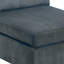 Fauteuil modulaire 3 pièces, matériau chenille gris, revêtement en bois