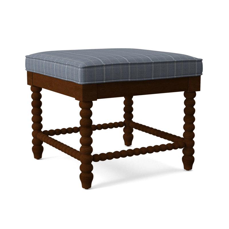 Louisa Bench, Lapis Plaid, Coffee Finish