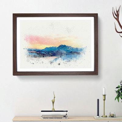 Mountains in Tromso Norway in Abstract - Framed Print