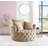 Swivel Accent Chair With Curved Design And Button Tufting-862386241