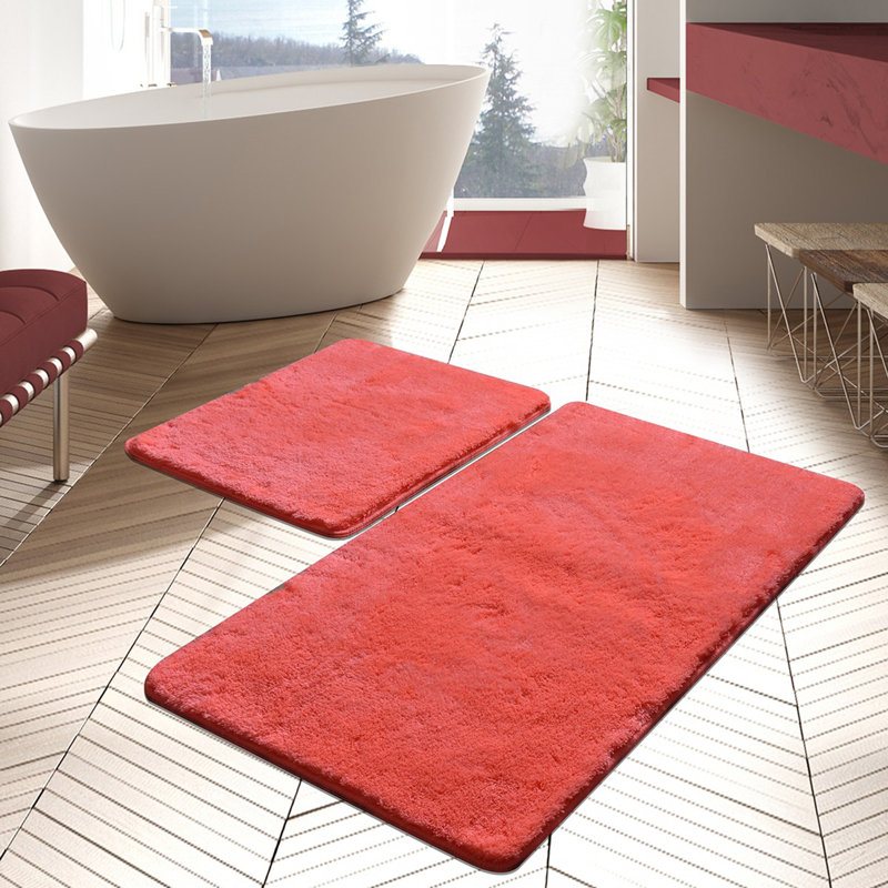 Ensemble de tapis de bain en acrylique de qualité supérieure (2 pièces) | 100% acrylique, antibactérien, antidérapant | Tapis de bain 19,7 po x 23,6 po et 23,6 po x 39,4 po | Lavable à la machine à 86 ° F, 1450 g / m² | Doux, durable, parfait pou