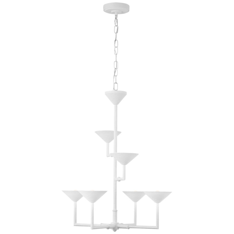 Eleanor 6 - Light Chandelier, Antique Gold Leaf, 35" H x 30.25" W x 30.25" D