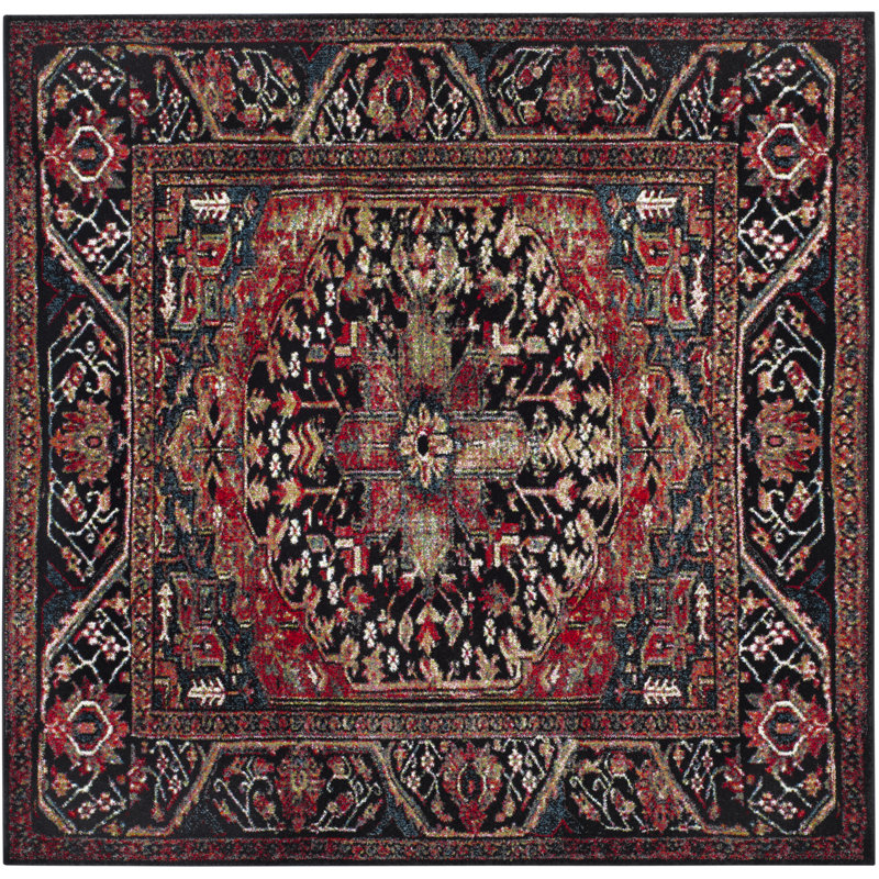 Imarnie Vintage Hamadan Performance Oriental Rug, Square 11'