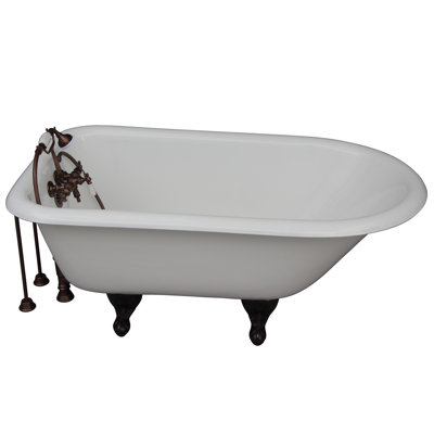 Antonio 54'' x 30.125'' Freestanding Soaking Cast Iron Bathtub with Faucet