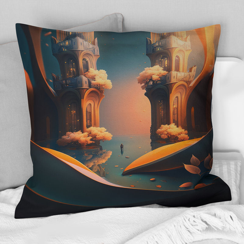Coussin décoratif à motifs architecturaux pour l'avenir II - Towers