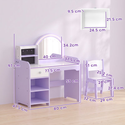 Dressing Table with Mirror and Storage Included