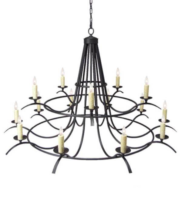 Octavia 15 - Light Chandelier, Blackwash, No Shade