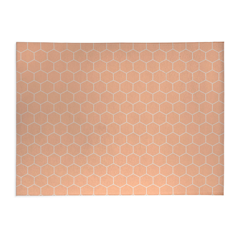 Comb Lightweight Non-Slip Kitchen Mat, Peach, Rectangle 2' x 3'