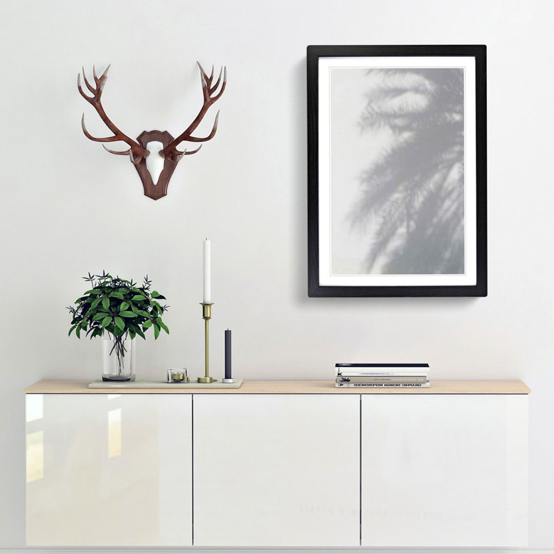 Shadows of the Palm Tree - Picture Frame Painting Print, Black Framed, 65cm H x 48cm W x 2cm D