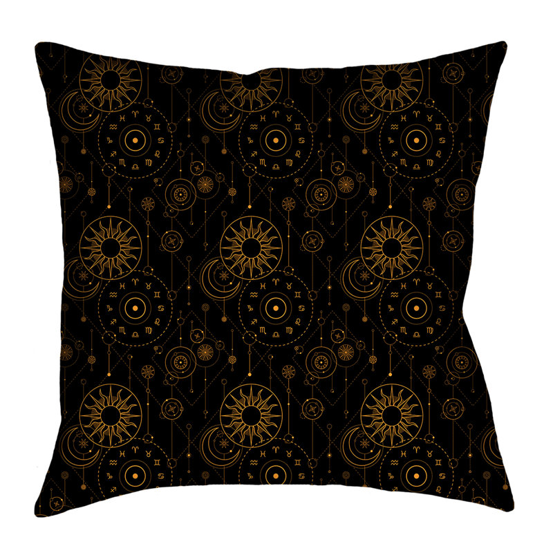 Coussin Katelyn Elizabeth, 16 po x 1 po, Noir / or