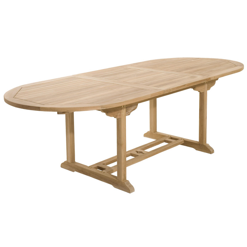 Woehler Oval Teak Extendable Outdoor Dining Table , cm W cm D, 75cm H x 180cm W x 100cm D