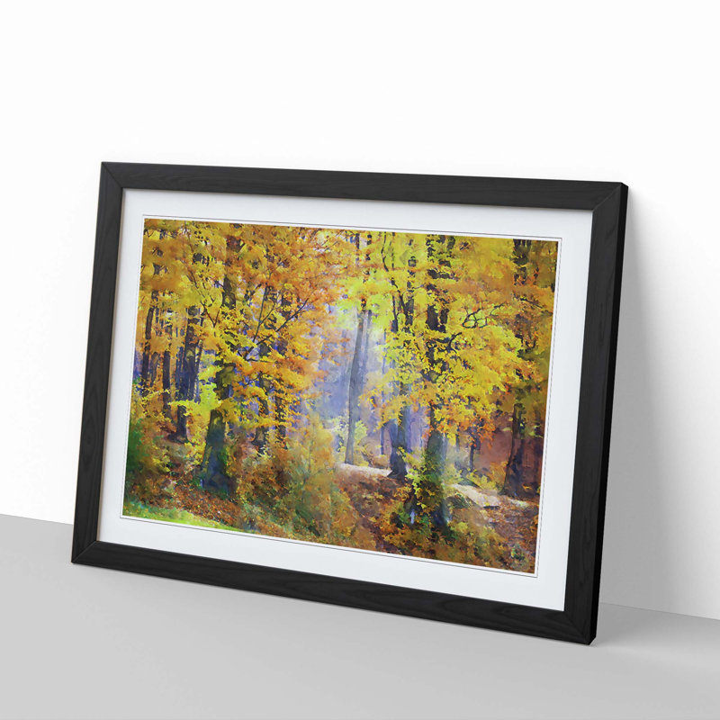 Forest in the Fall - Picture Frame Graphic Art Print, Black Framed, 27cm H x 36cm W x 2cm D