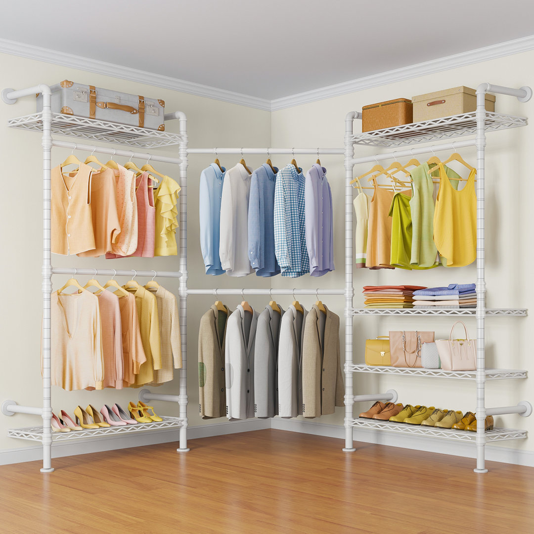 Timate L3 Expandable 4'6"-5'5" Wall Mounted Clothes Rack, Pipe Closet Garment Rack Timate 