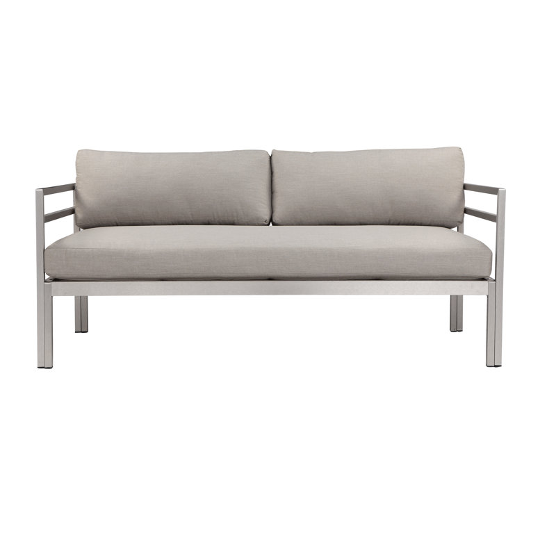 Cold 4 Piece Sofa Set Grey, Silver Frame/Gray Cushion