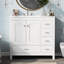 Ensemble de meuble-lavabo 36 po avec lavabo en céramique, armoire de rangement abondante, 2 portes à fermeture en douceur et 5 tiroirs