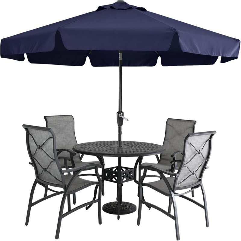 Cania Tilt Market Parasol, 240cm H x 270cm W x 270cm D, Navy