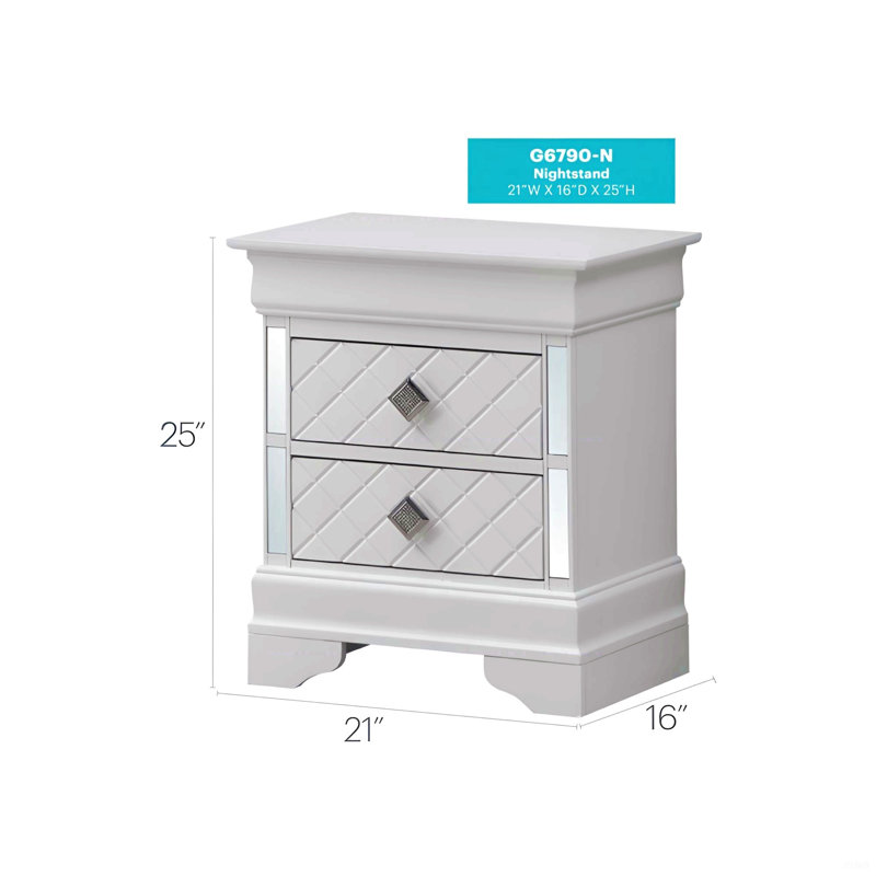 Table de chevet sophistiquée argentée champagne, Light Grey