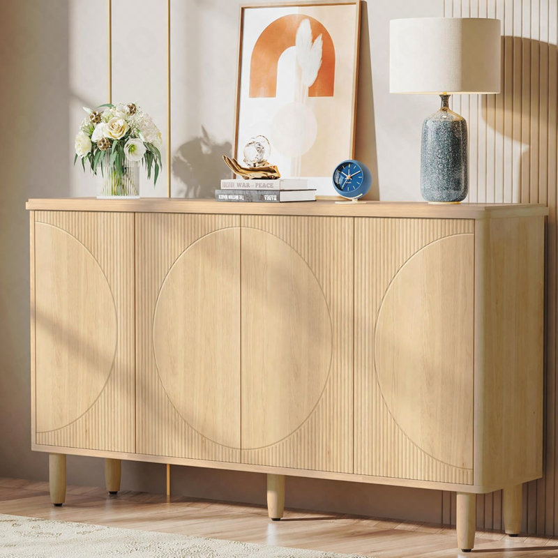 Buffet 59,74 "moderne en noyer avec rangement