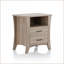 Table basse rustique à finition naturelle pour le salon avec rangement et amp; Assemblage KD, tiroirs à glissières en métal