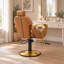 Fauteuil de barbier inclinable de luxe, fauteuil de salon hydraulique réglable en hauteur, fauteuil de coiffeur pour salon de coiffure - Brun-1168768145