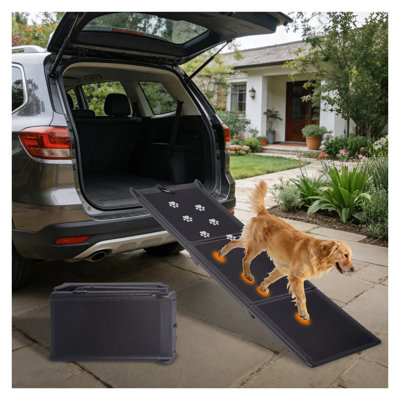 Rampe pliable pour chien 71 po extra longue 71 po pour VUS et camions - Escalier pour animaux de compagnie antidérapant