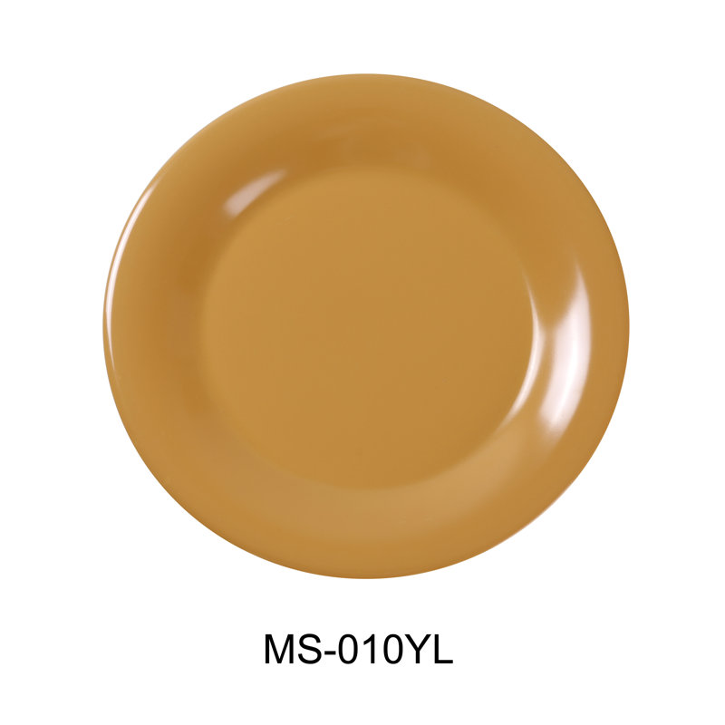 Assiette plate en mélamine 10,5 po Milestone, Jaune