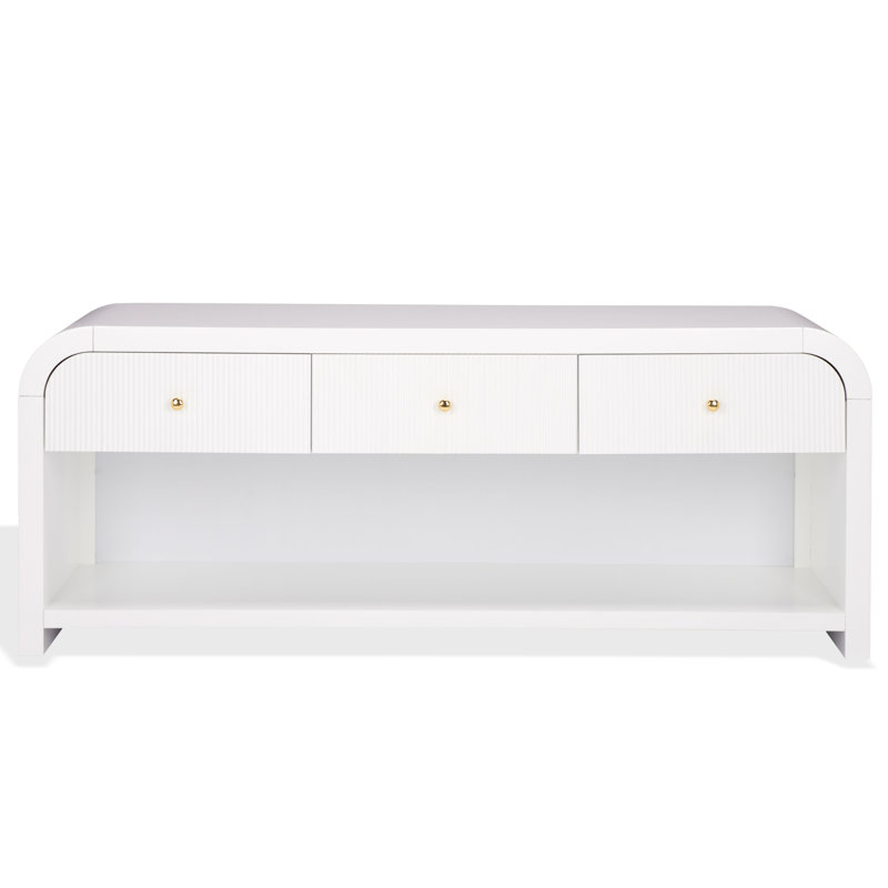 Support multimédia 3 tiroirs Liabella, Blanc