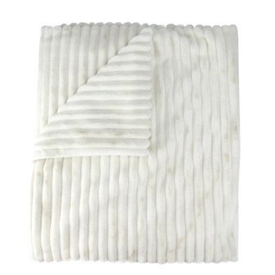 Cream White Ultra Plush Micro Fleece Throw Blanket 50" x 60"