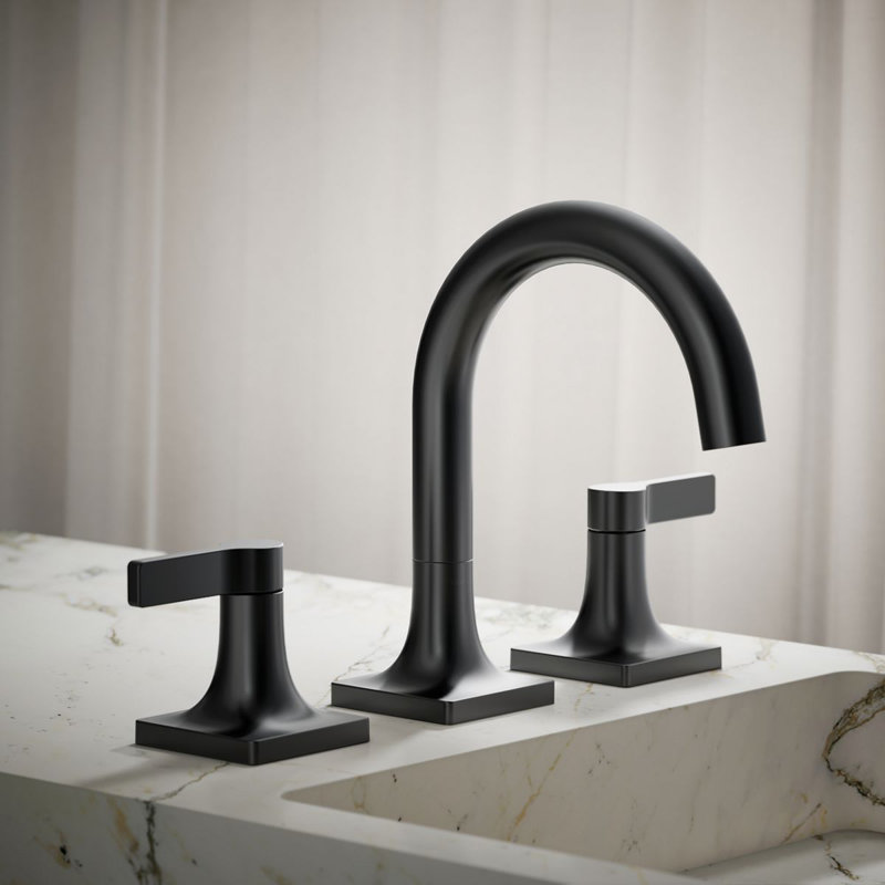 Robinet de lavabo pour salle de bain Venza 1,2 GPM, Noir mat