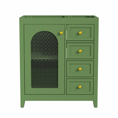Meuble-lavabo simple 30 po vert sans comptoir