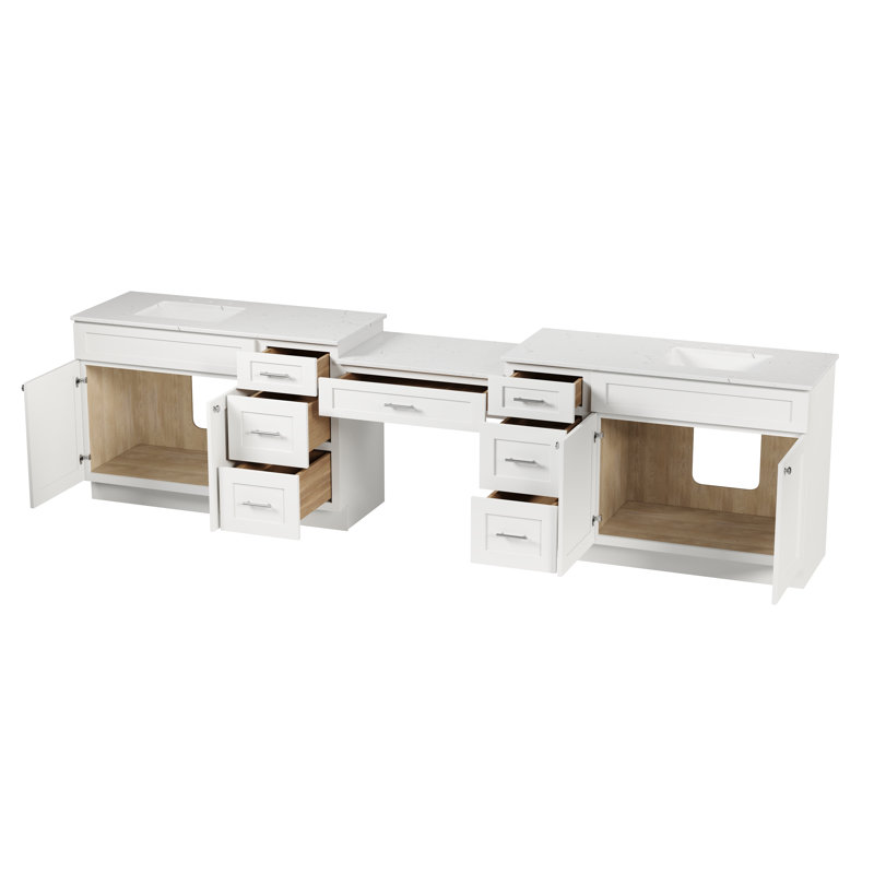 Meuble-lavabo double Disar, Blanc