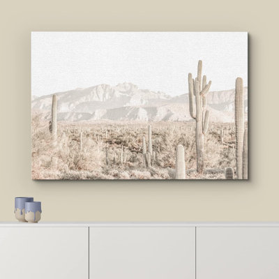 Cactus Desert " Washed Out Retro Desert Cactus Nature Landscape Photography Modern Rustic "
