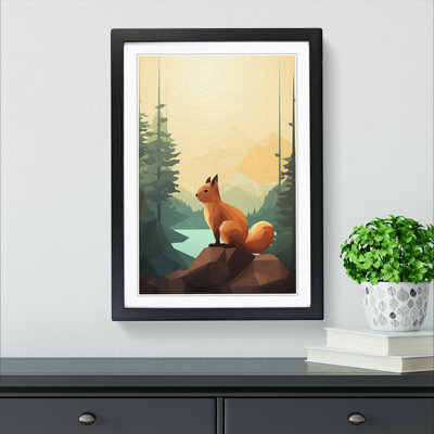 Squirrel Minimalism - Framed Print