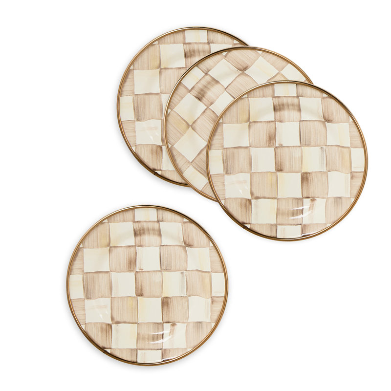 Mocha Check Appetizer Plates