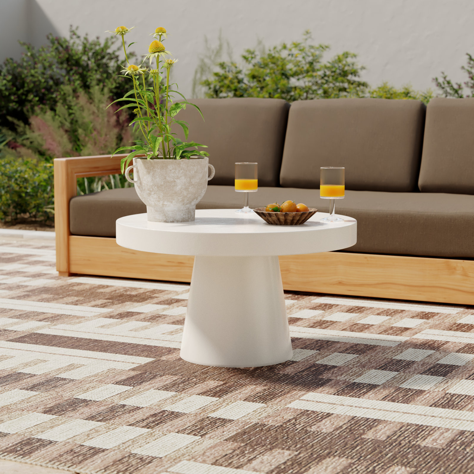 Prevelly 28" Patio Table, White