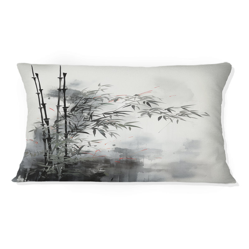 Asian Art Classics Sumi I - Coussin décoratif à imprimé d'art asiatique