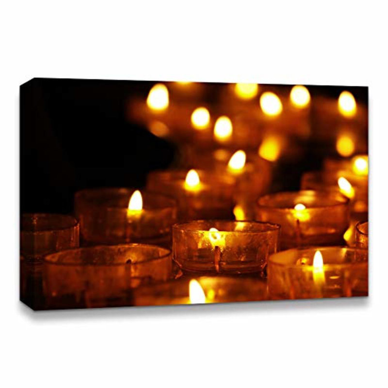 Christmas Holiday Celebration Candles X01 - Photographie sur toile tendue, H 12 po x l 18 po