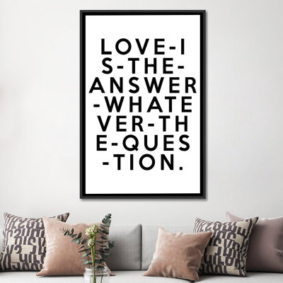 «Love is the Response», art textuel sur toile