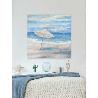 Beach Parasol - Wrapped Canvas Painting