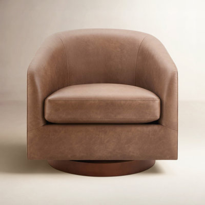 Bennett Vegan  Leather Swivel Barrel Chair