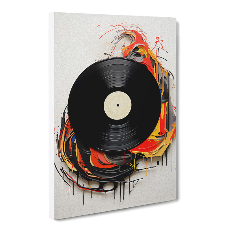 Vinyl Record Contemporary - Wrapped Canvas, 60cm H x 40cm W x 3cm D