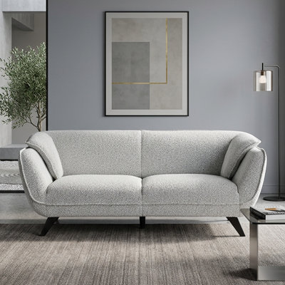 Canapé moderne minimaliste gris clair en bouclette
