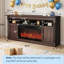 Meuble télé 67 po pour téléviseur de 75 po ou moins, centre de divertissement avec foyer électrique à cordon de 36 po, flamme 3D réaliste télécommandée, console avec tablettes de rangement