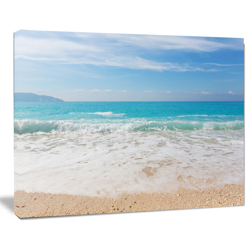 «Permit White Waves Kissing Beach Sand», photographie, Toile tendue, H 36 po x l 46 po x P 1,5 po