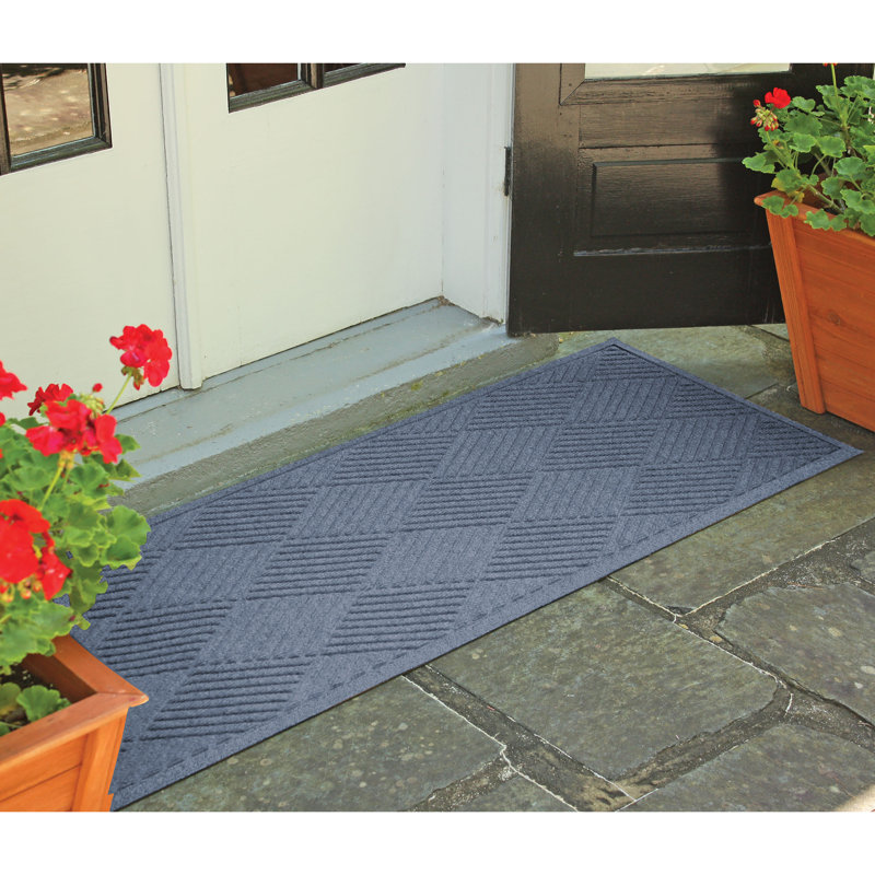 WaterHog® Diamonds Indoor Outdoor Doormat, Runner 22" W x 60" L, Bluestone