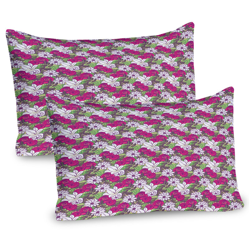 Ensemble de 2 taies décoratives à motif floral Ambesonne